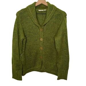 PUTUMAYO Women's L Green Knit Button Cardigan Sweater